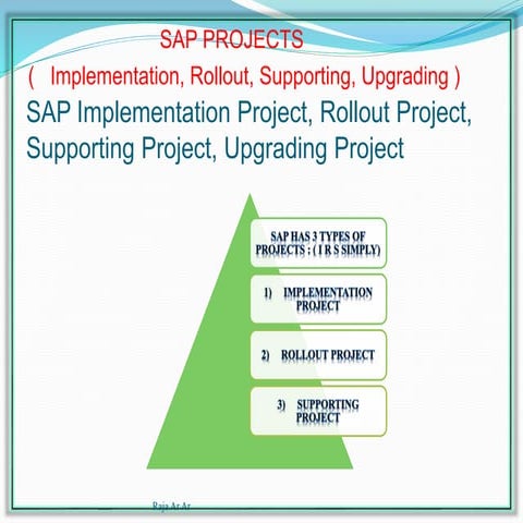 Sap implementation project, rollout project, supporting project, upgrading pr...