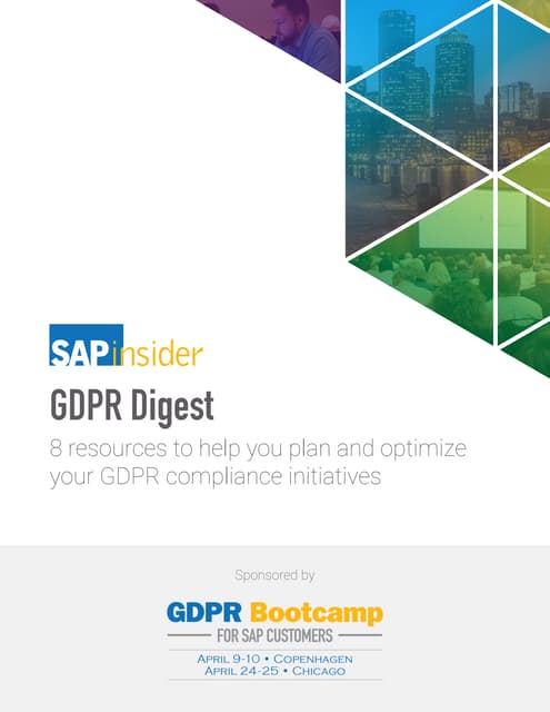 SAP insider GDPR compendium Hernan Huwyler