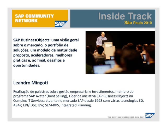 Sap Inside Track Sao Paulo 2010 - SAP Business Objects