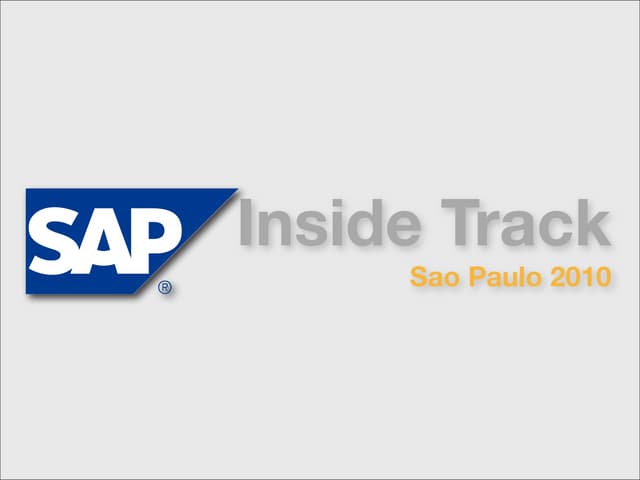 Sap Inside Track Sao Paulo 2010 - keynote 