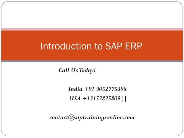 Sap introduction