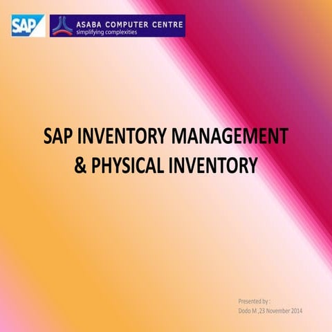 Sap inventory dmi