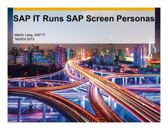 SAP IT session on SAP Screen Personas at TechEd 2013