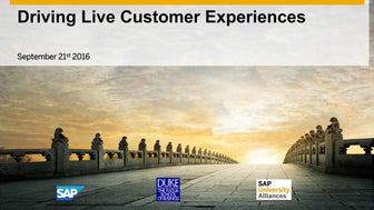 SAP Fuqua Tech Symposium 2016 Keynote: Driving Live Customer Experiences