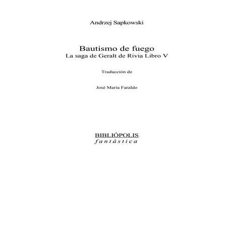 Sapkowski andrzej   geralt de rivia 5 - bautismo de fuego