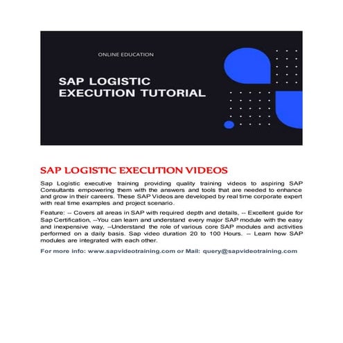 SAP LOGISTIC EXECUTION