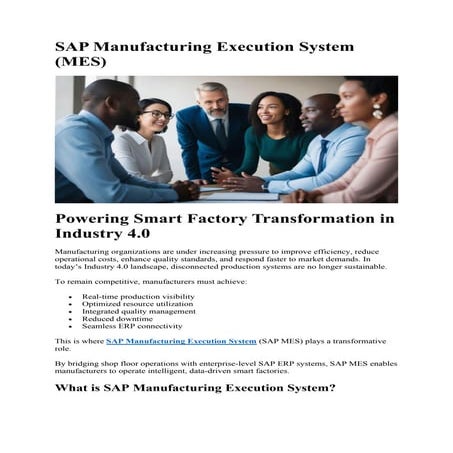Manufacturing execution system | PPT
