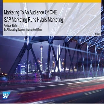 SAP Marketing Runs Hybris Marketing By Andreas Starke