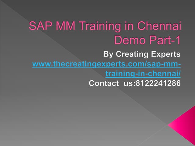 SAP MM Training in Chennai