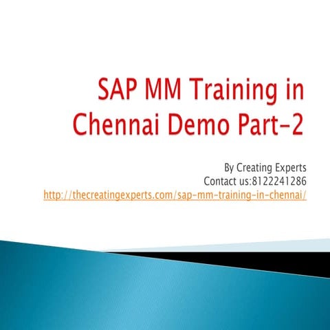 SAP MM Training in Chennai Demo Part-2