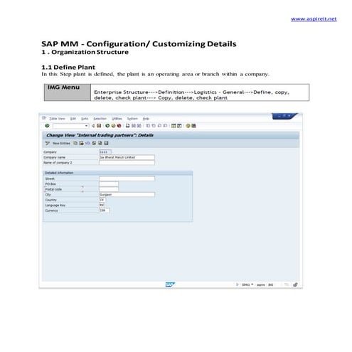 Sap mm   custmization and confiuration