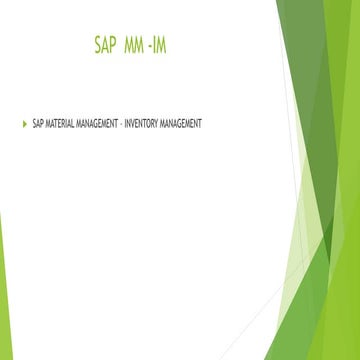 SAP MM_IM Inventory  Management 