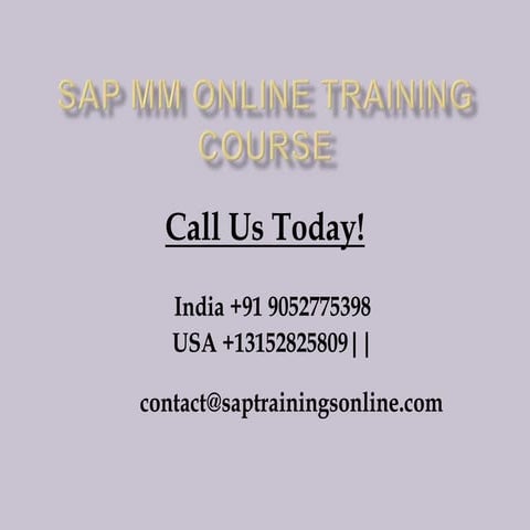 Sap mm online training course