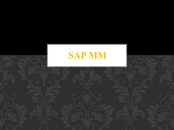 Sap MM Presentation | PPT
