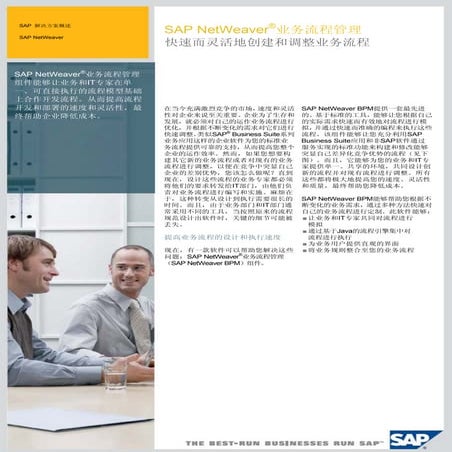 Sap net weaver®业务流程管理