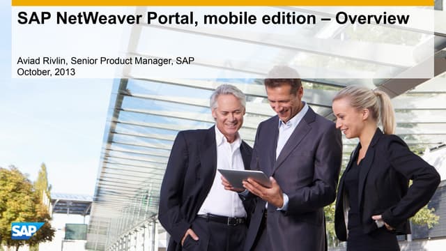 SAP NetWeaver Portal, mobile edition – Overview