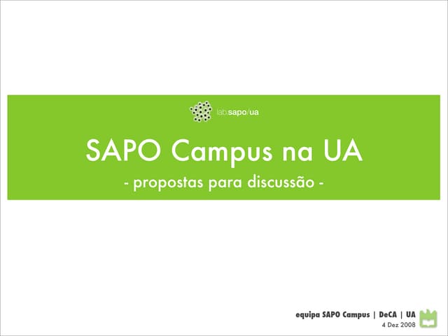 Sapo Campus na UA - propostas para ...