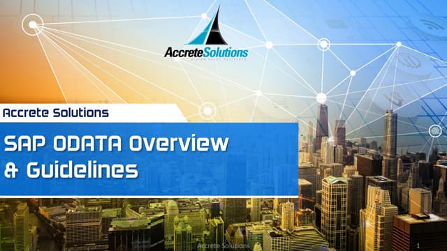 SAP ODATA Overview & Guidelines