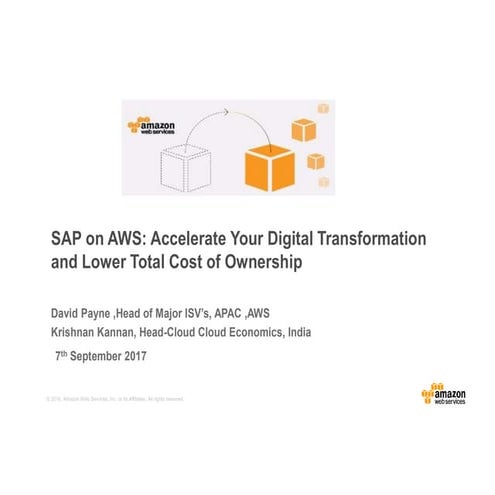 Sap on aws  webinar on reducing tco 07092017