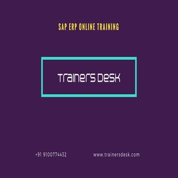 Sap online training with live projects in india, usa and uk – trainersdesk.com