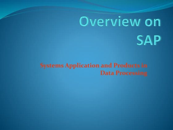 Introduction to sap erp | PPT