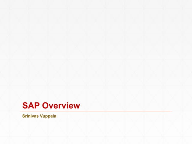 Sap overview