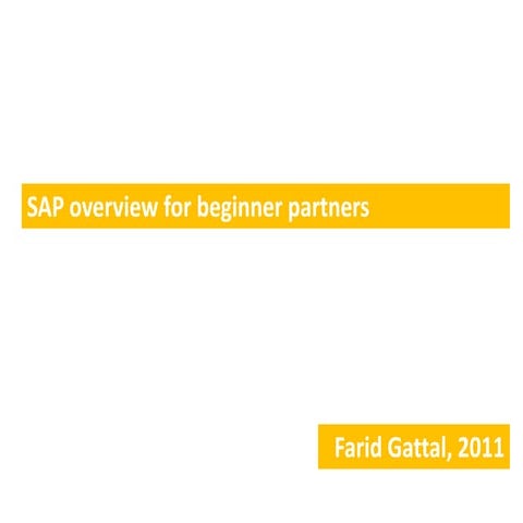 SAP overview for new partners
