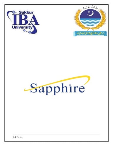 Sapphire Textile Mills Limited - Activities Report - Muhammad Umair Zulfiqar ...