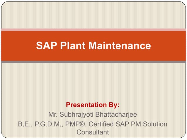 Sap plant maintenance