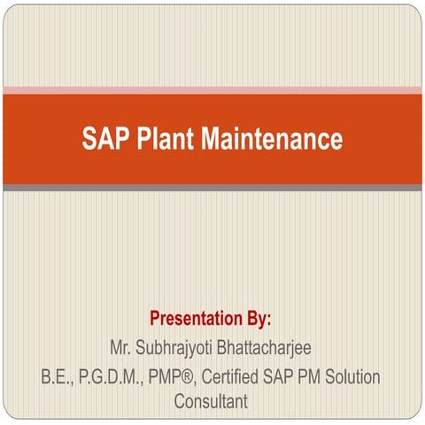 Sap plant maintenance