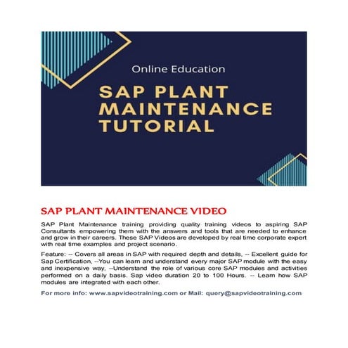 SAP PLANT MAINTENANCE 