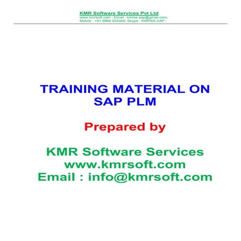 SAP PLM training by kmr software services