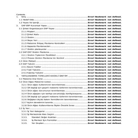 SAP PP İçindekiler