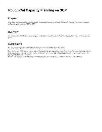 Sap pp rough cut capacity planning on sop
