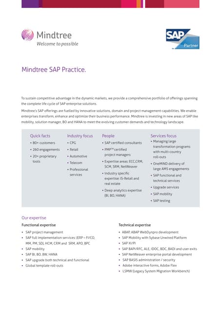 Mindtree SAP Practice.