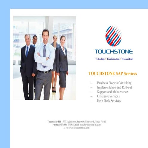 Touchstone IT Services- SAP Practice Brochure