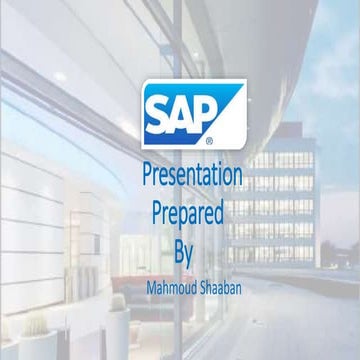Introduction to SAP, Systems, Applications | PPT