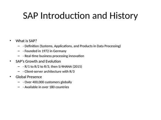 SAP ERP: Introduction | PPT