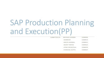 SAP Production Planning and Execution presentation