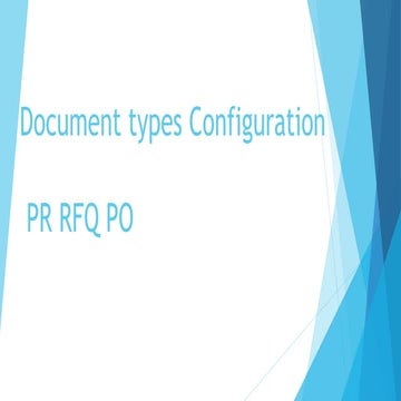 SAP RFQ PR PO Doc Types 