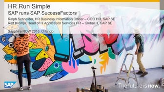 HR Run Simple: SAP runs SAP SuccessFactors