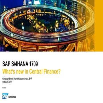 Sap s4 hana 1709   what's new in central finance