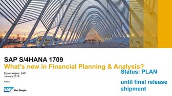 Sap s4 hana 1709   what's new in financial planning & analysis