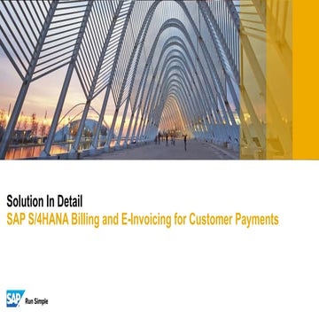 SAP S4HANA Billing and E-Invoicing for Customer Payments 
