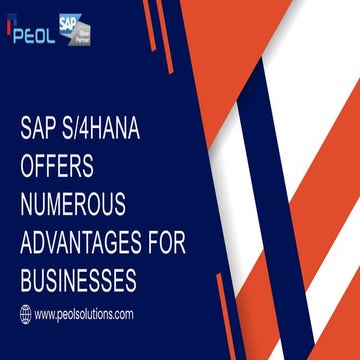 Advantages of SAP S4HANA Embedded Analytics | PPTX
