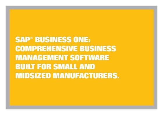 SAP Business One 8.8 Manufacturing
