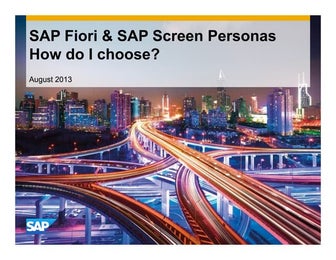Sap screen personas and sap fiori   help me choose