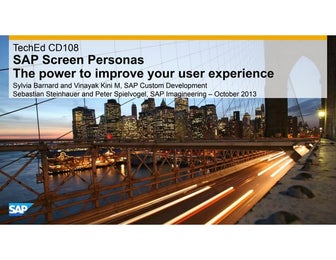 SAP Screen Personas session CD108 at TechEd 2013