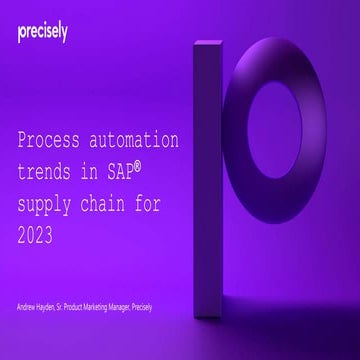 Process Automation Trends in SAP® Supply Chain for 2023