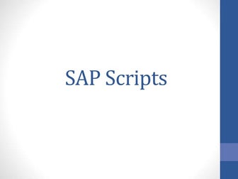 Sap scripts